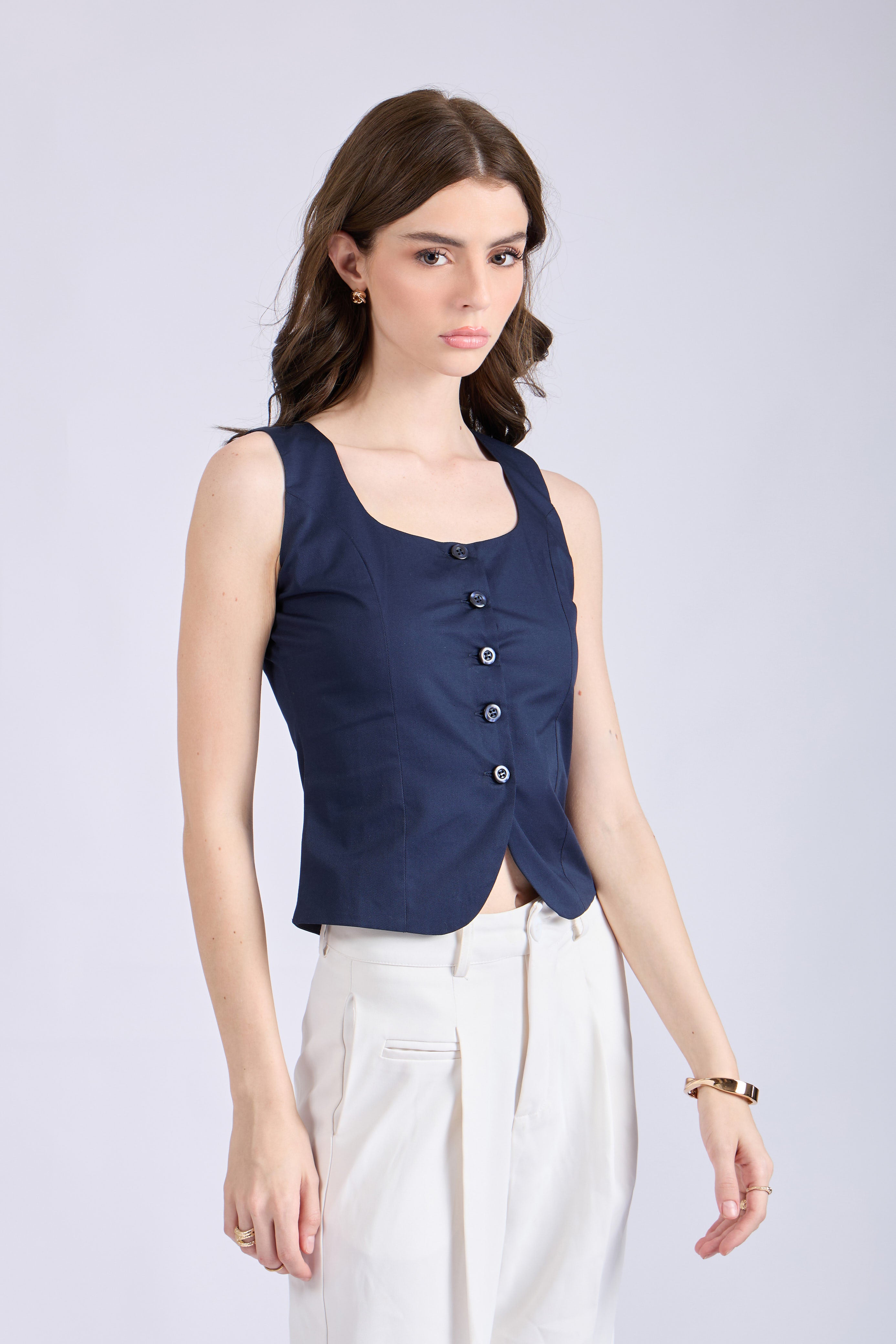 Yukta in aster waistcoat navy
