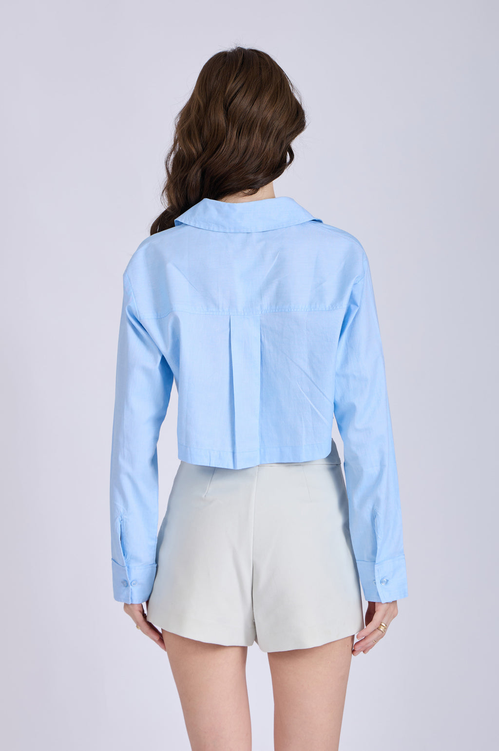 Sky Crop Shirt with Front Pockets – CITRUS