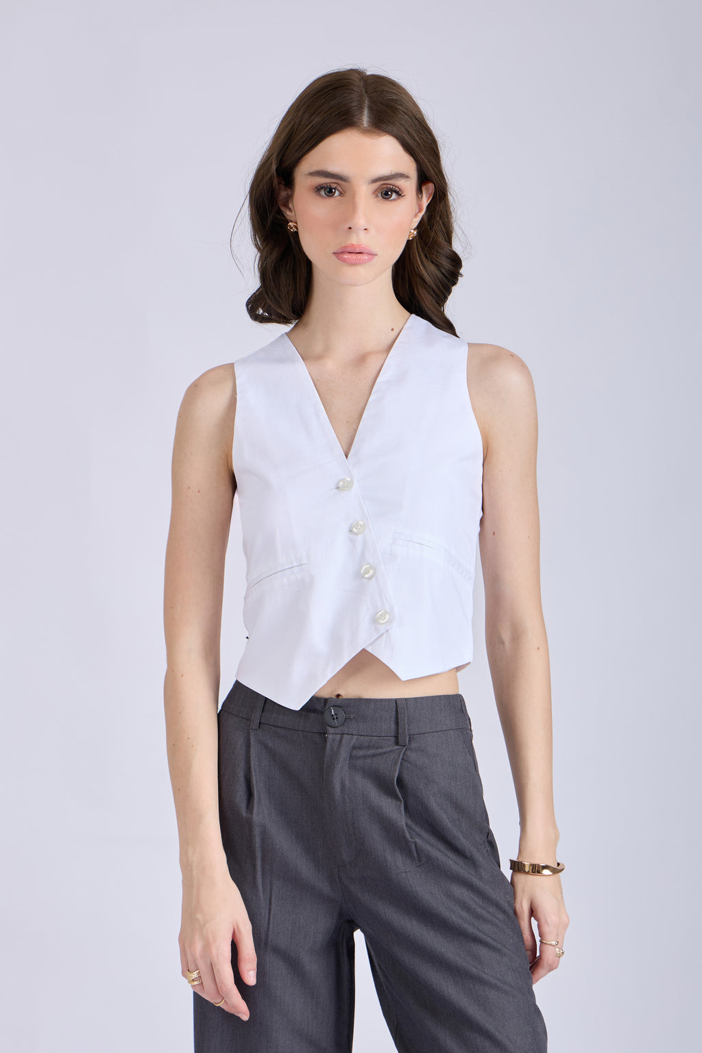 Dove Asymmetrical Waistcoat – CLAY