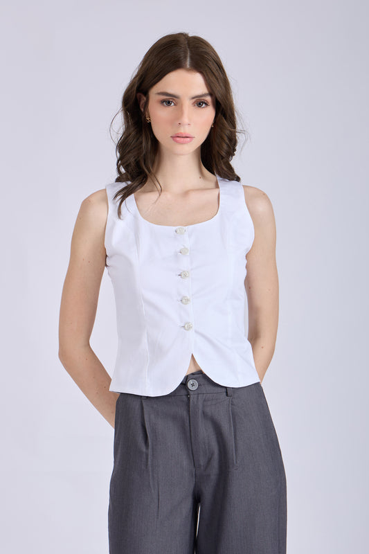 Dove Square Neck Waistcoat – ASTER