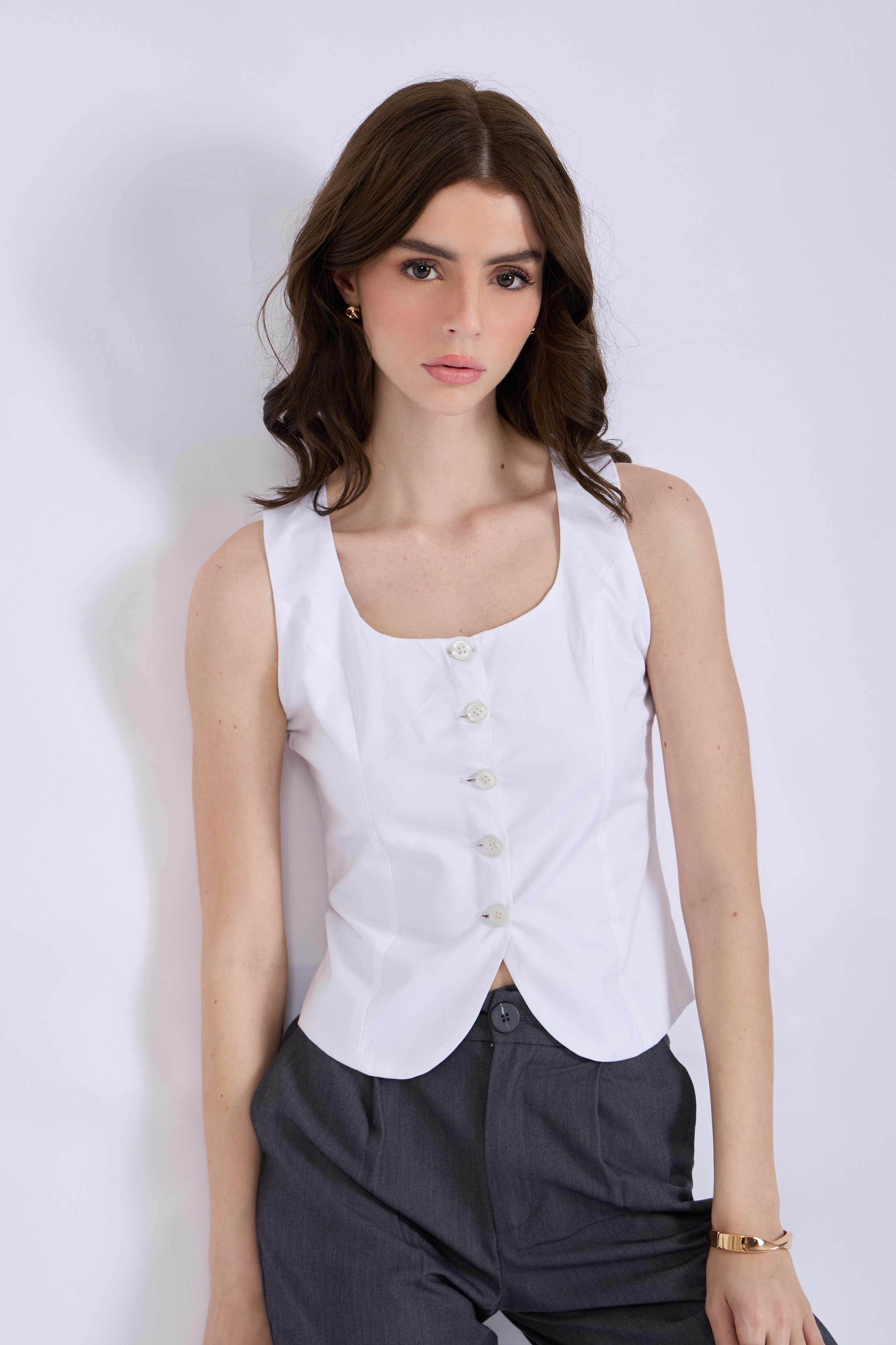 Dove Square Neck Waistcoat – ASTER