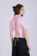 Flamingo Crop Shirt with Tie-Up Detail – SLIDE