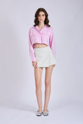 Flamingo Crop Shirt with Front Pockets – CITRUS