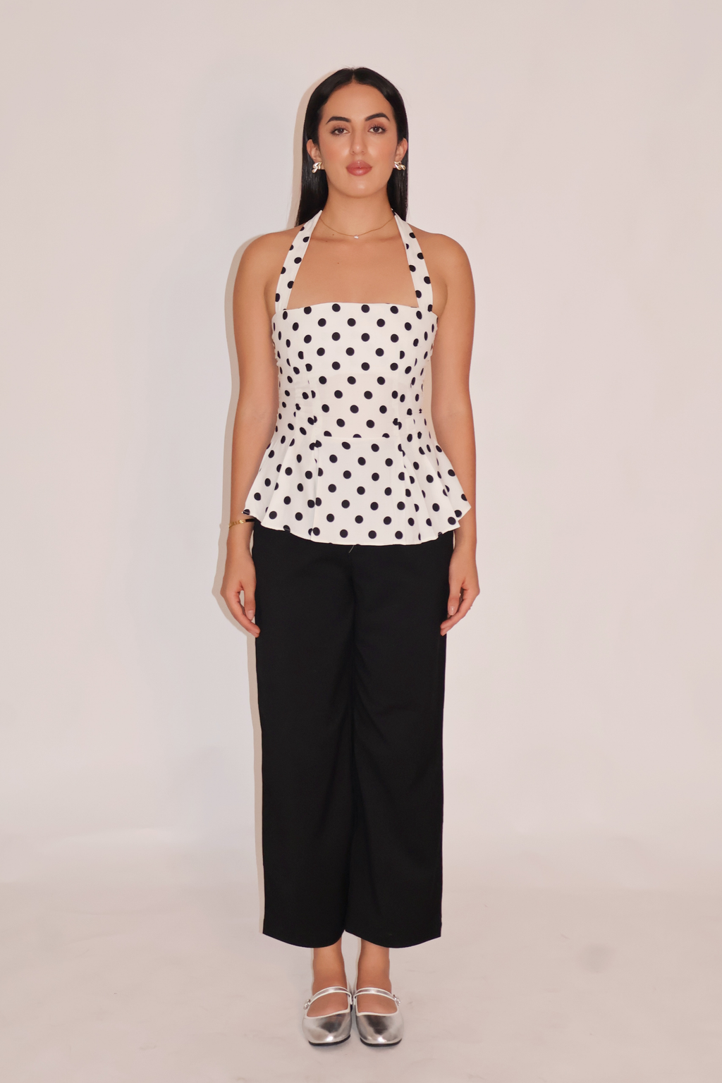 Saakshi in ivy top white