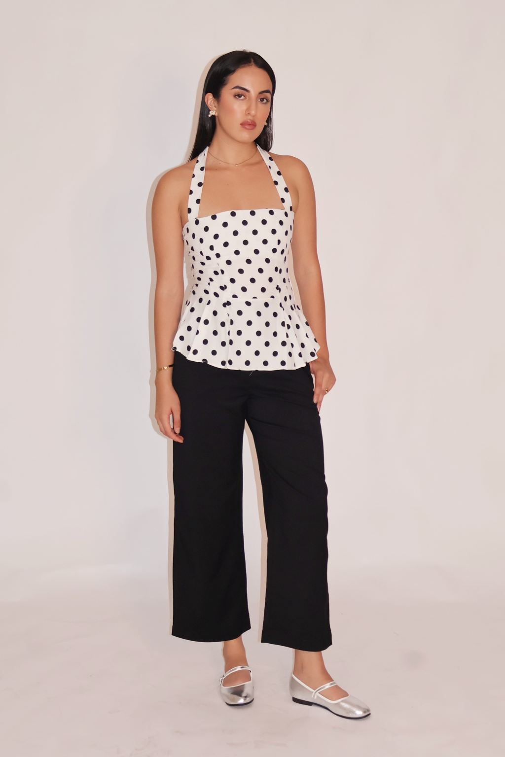 Saakshi in ivy top white