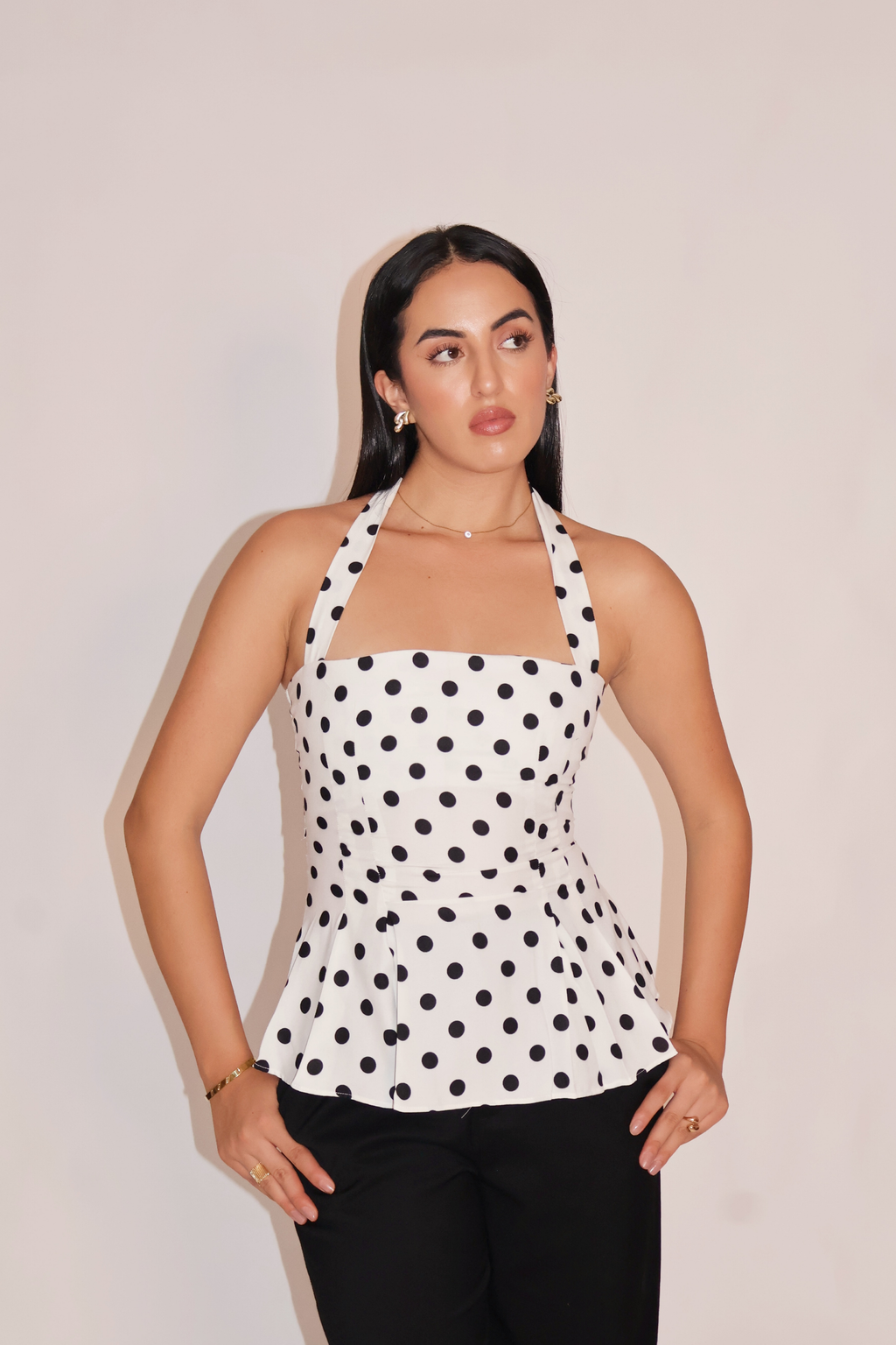 Saakshi in ivy top white