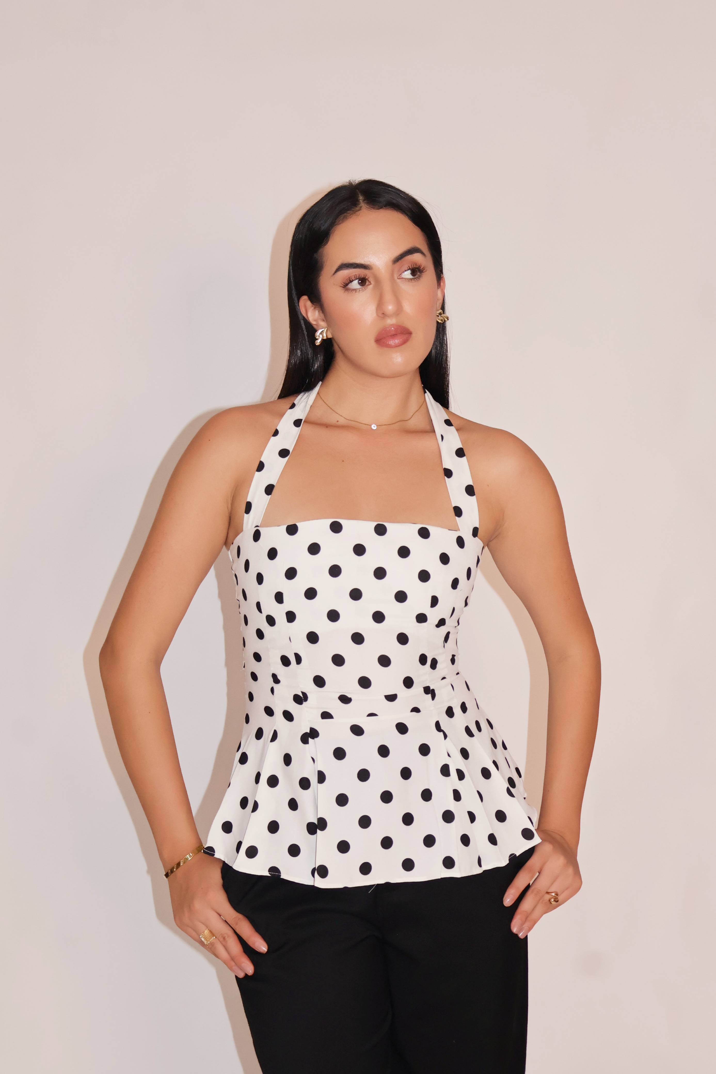 Saakshi in ivy top white