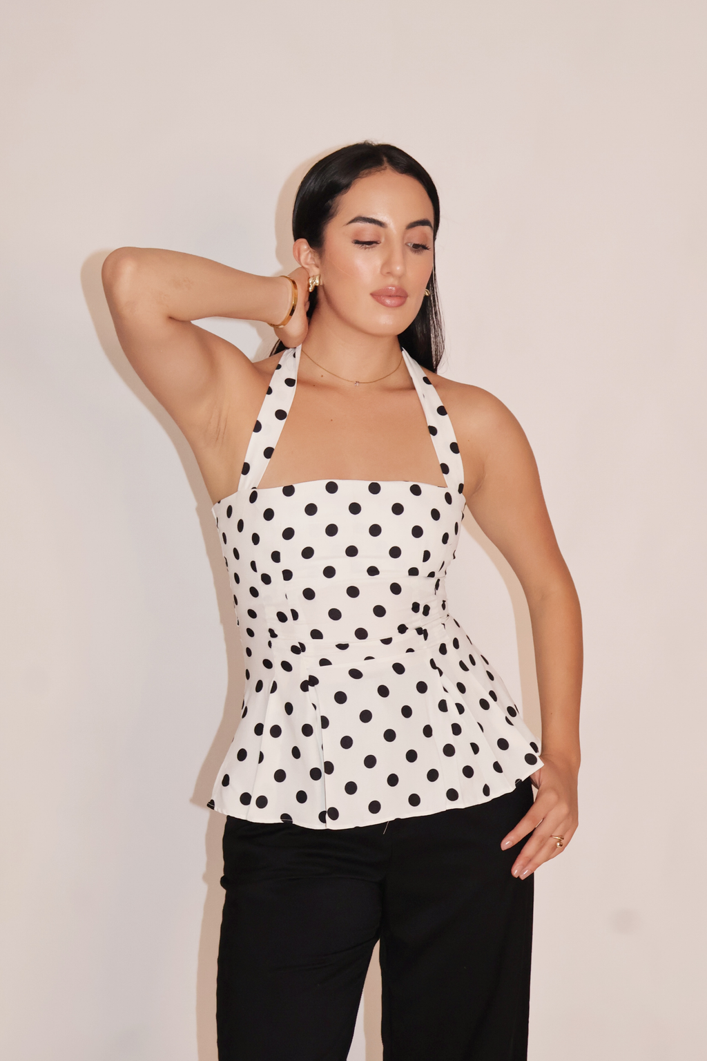 Saakshi in ivy top white