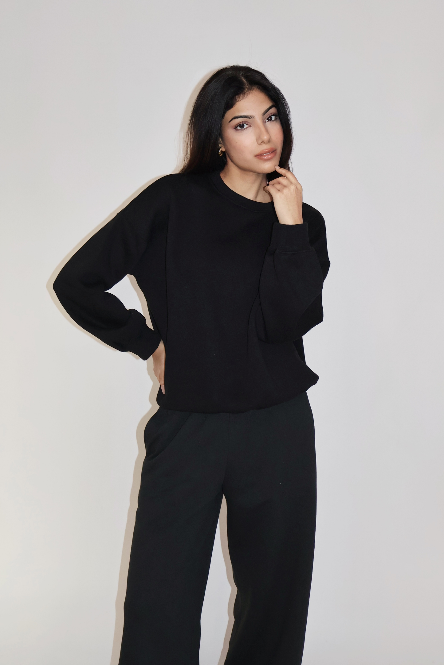 CREWNECK CO-ORD SET - (Black)