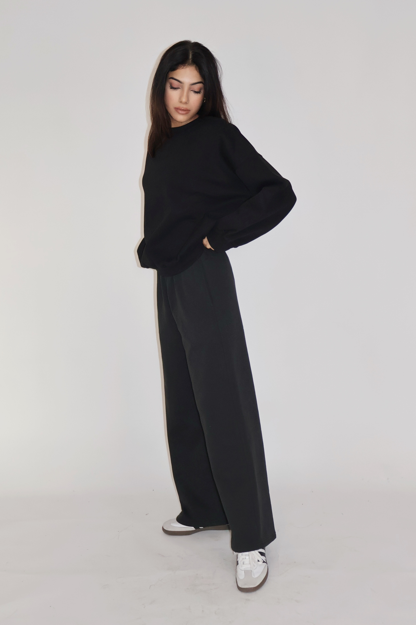 CREWNECK CO-ORD SET - (Black)