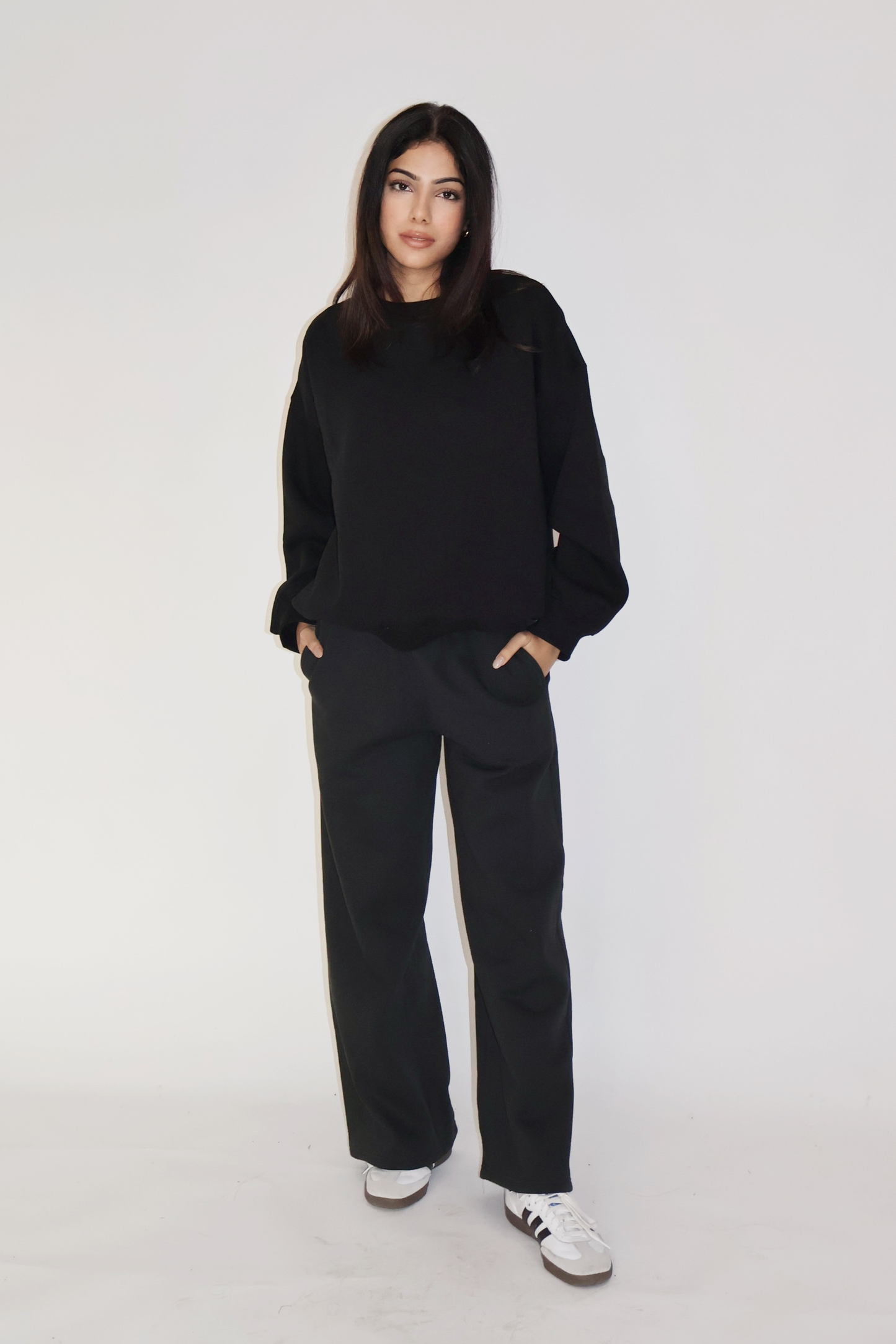 CREWNECK CO-ORD SET - (Black)