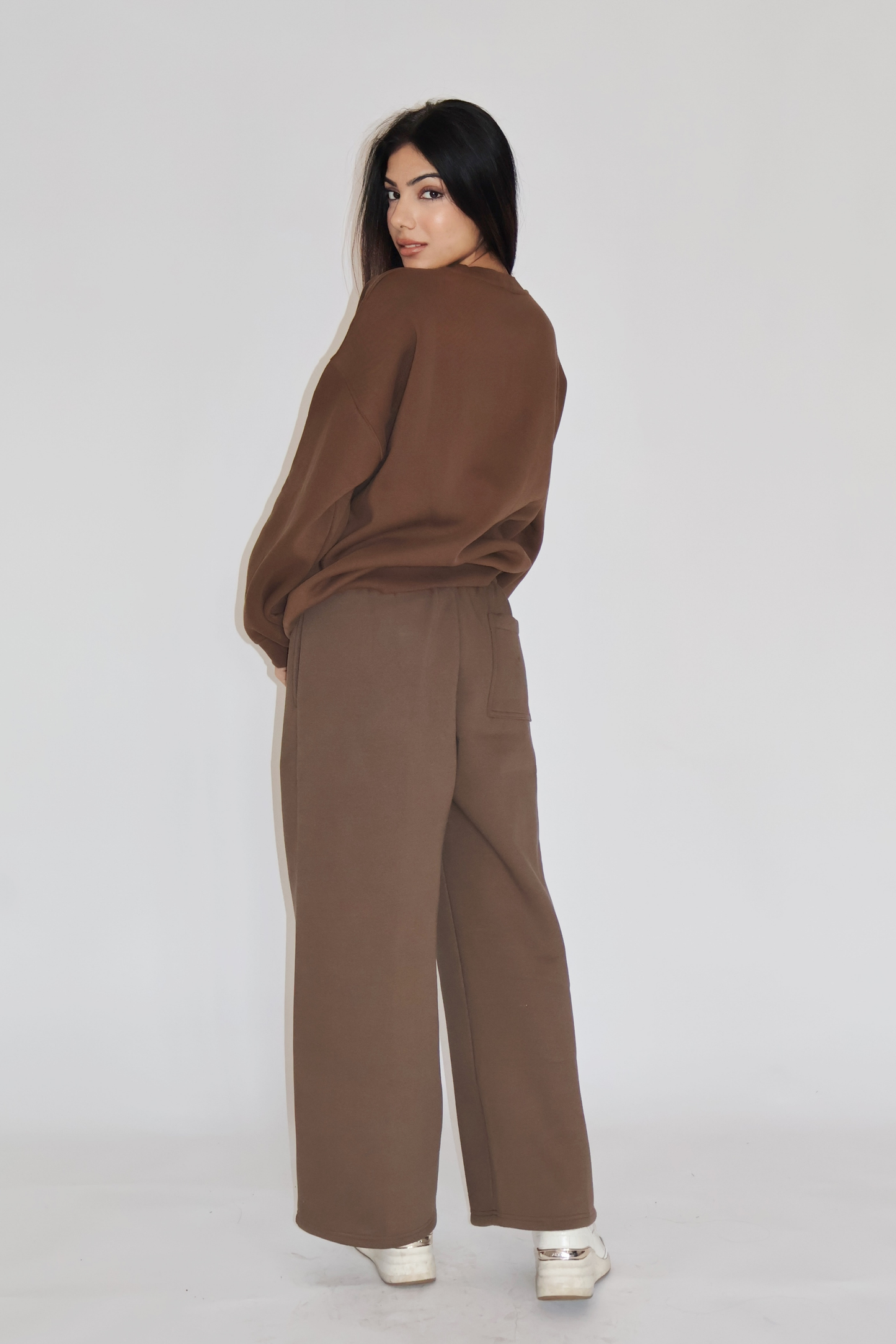 CREWNECK CO-ORD SET - (Brown)