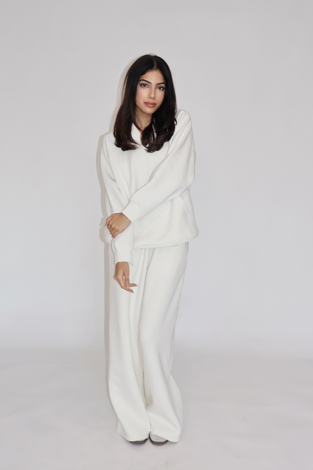 CREWNECK CO-ORD SET - (White)