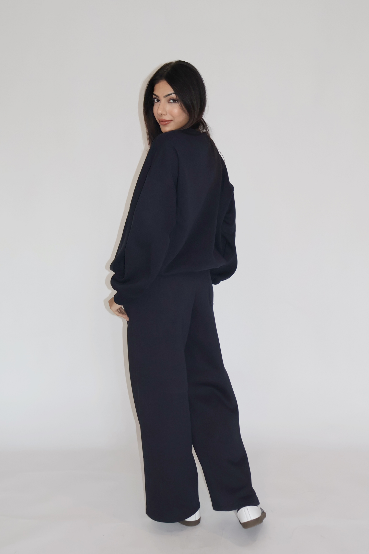 CREWNECK CO-ORD SET - (Navy)