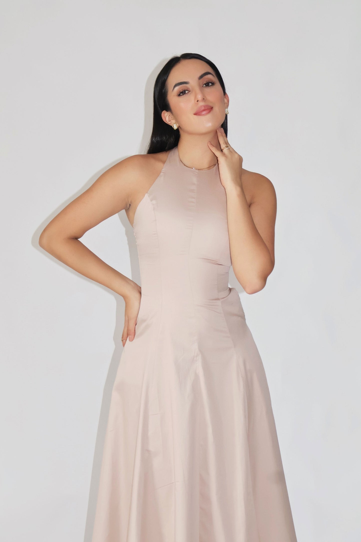 Sand Halter Neck Dress – LILY