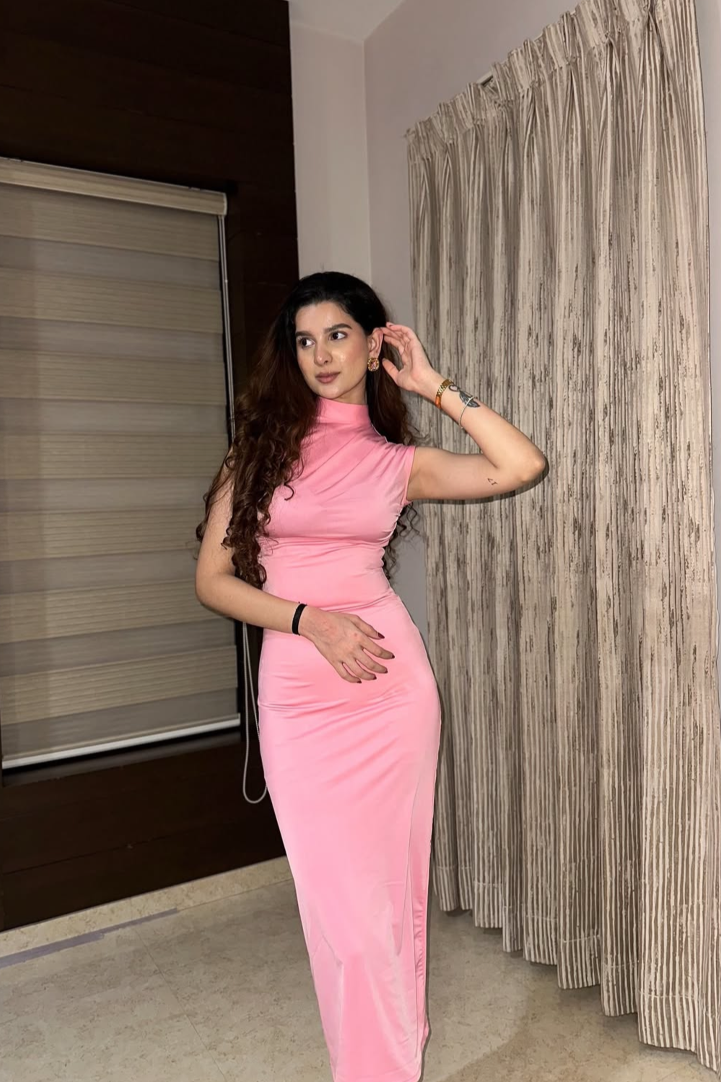 Muskan in zephyr dress flamingo
