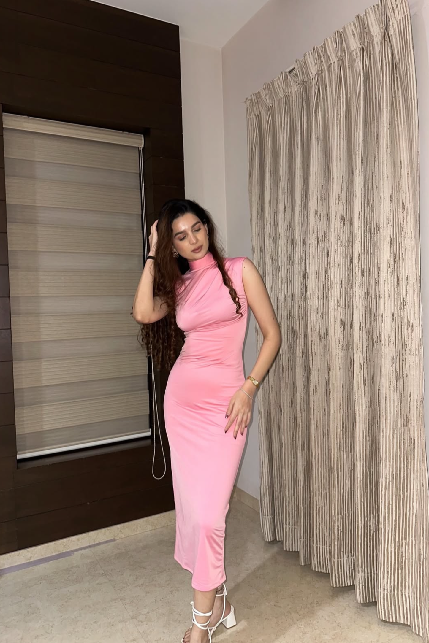 Muskan in zephyr dress flamingo