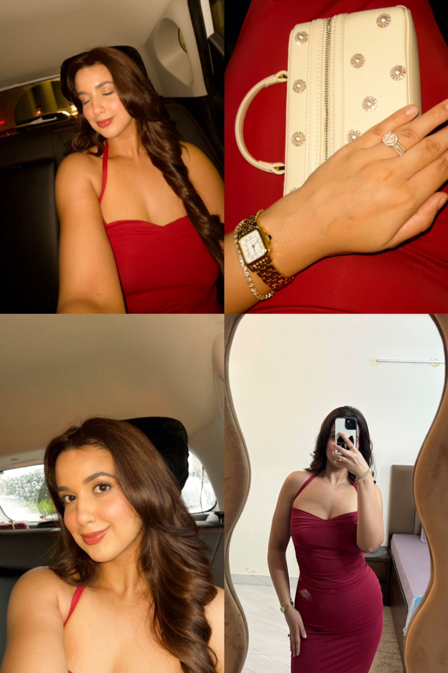 Esha in Ray dress cherry