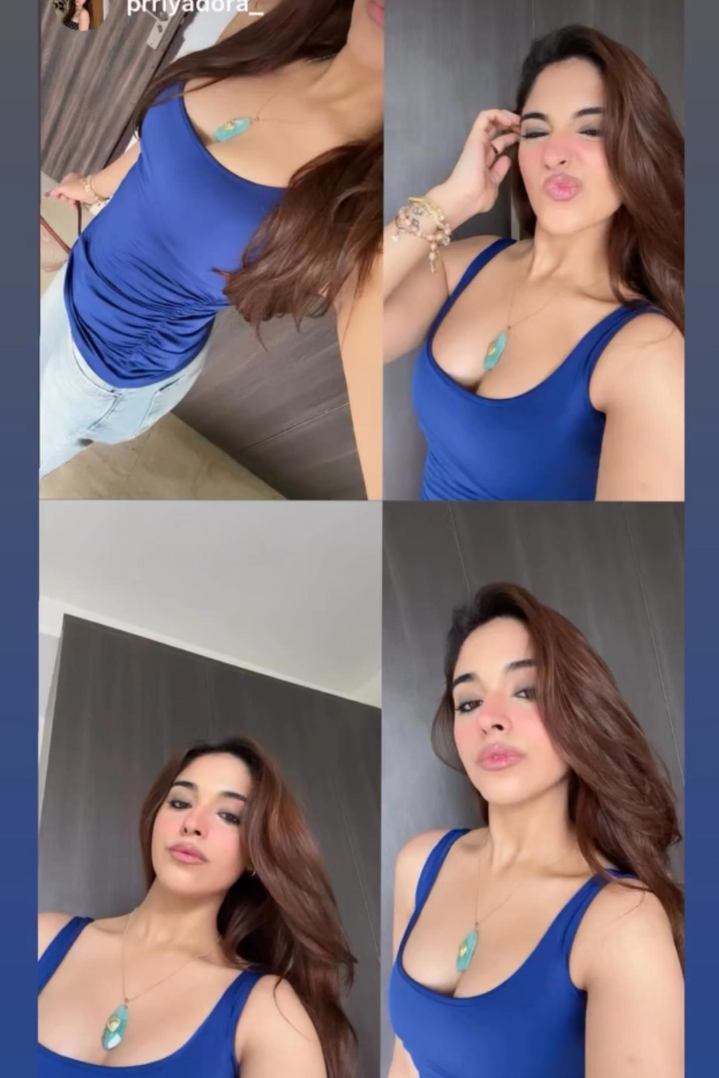 Riya singh in quill top navy