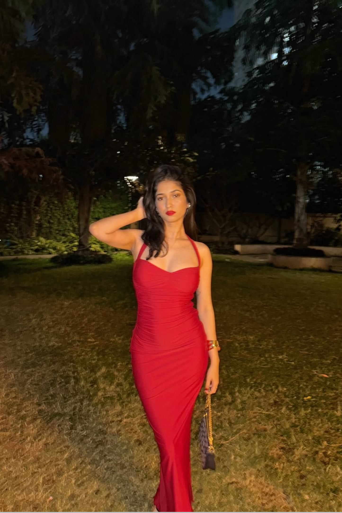 Esha in Ray dress cherry