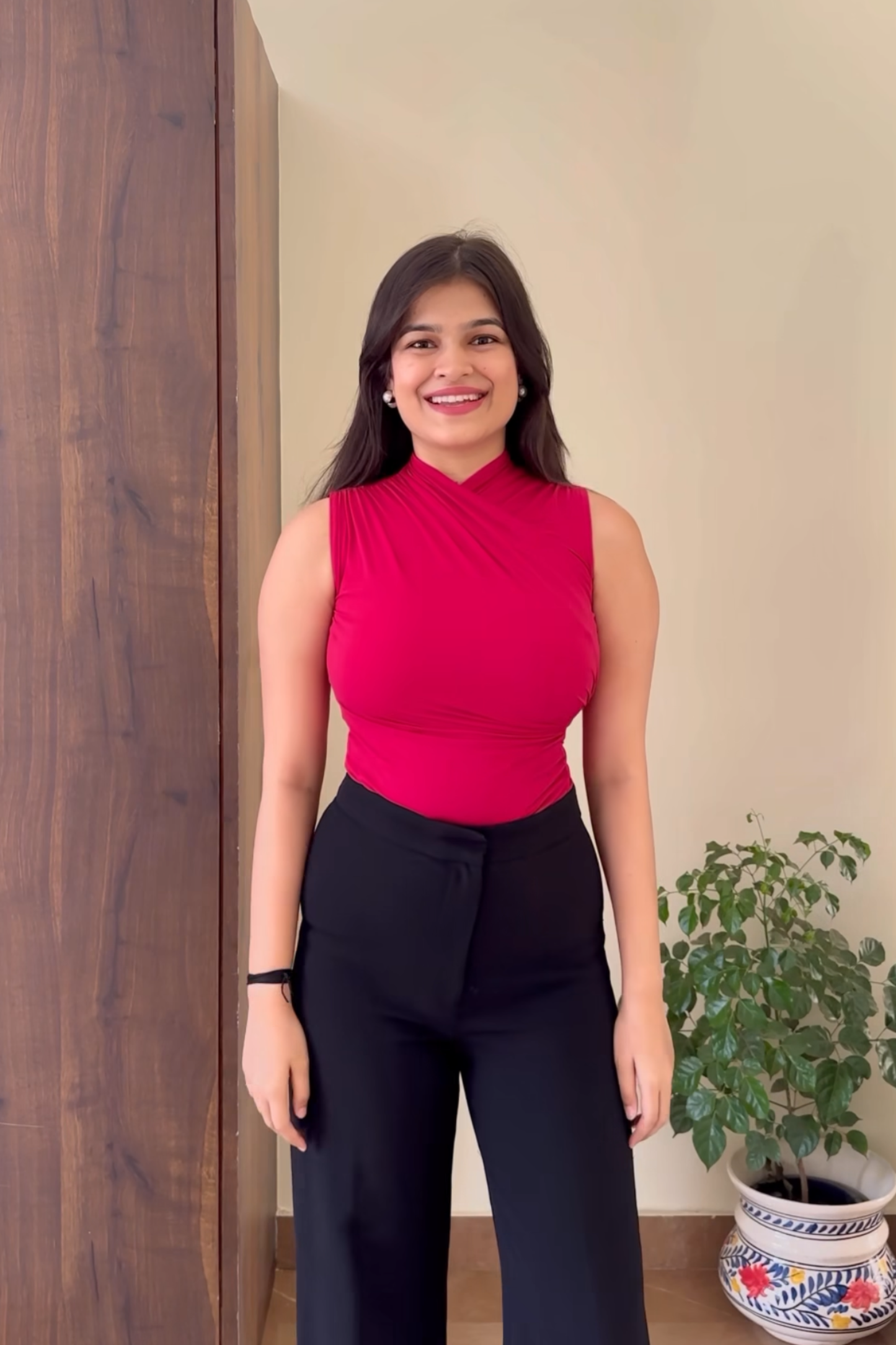 Kujum in glint bodysuit cherry