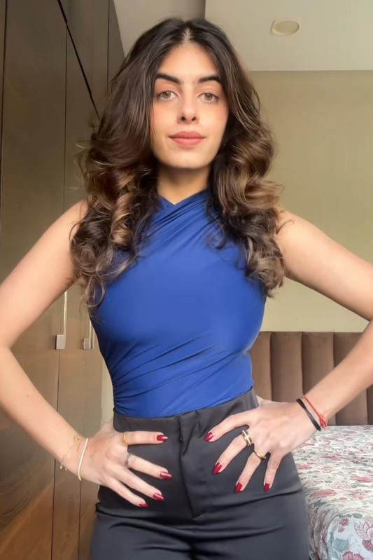 Shivani in glint bodysuit navy