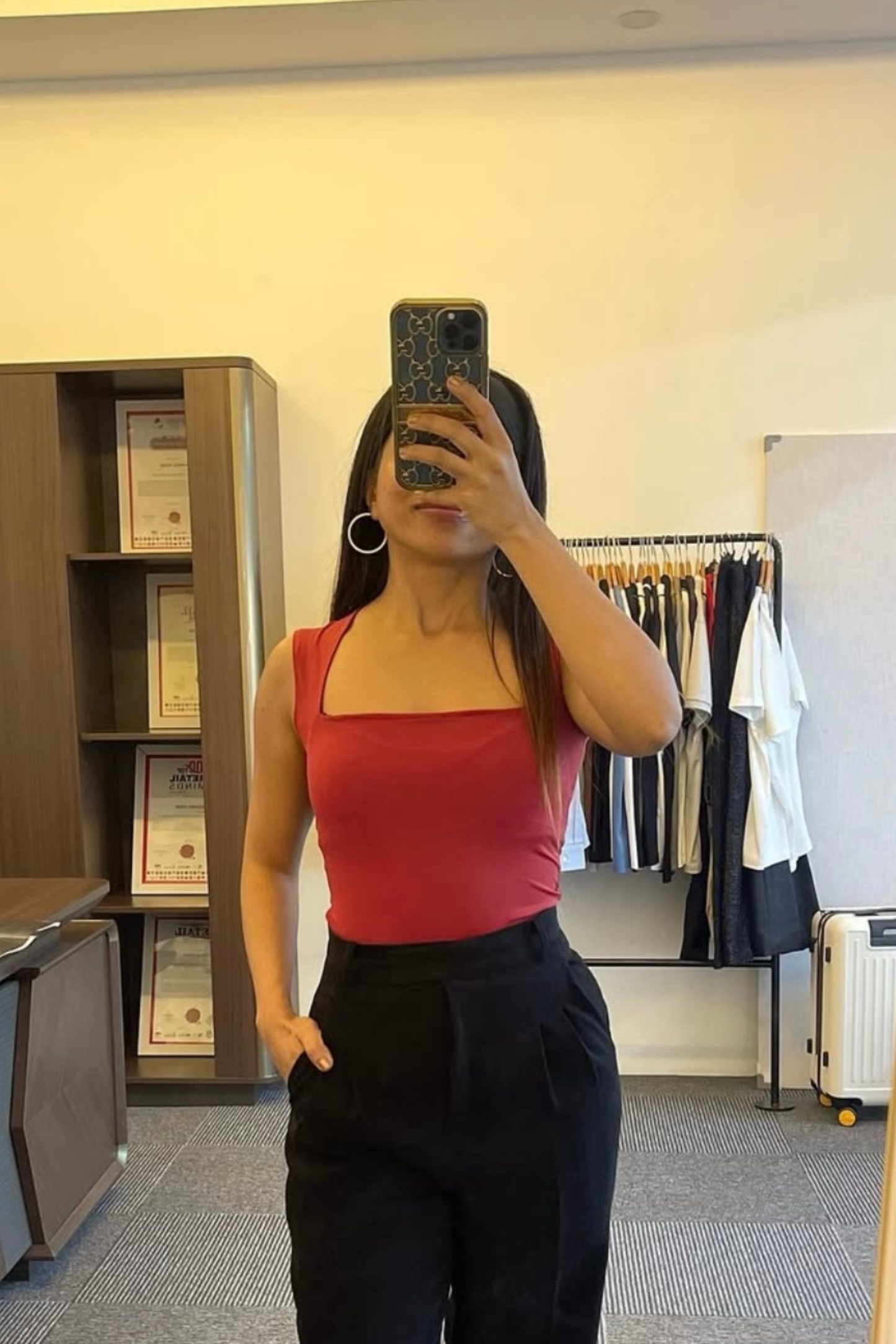 Anmol in echo bodysuit cherry