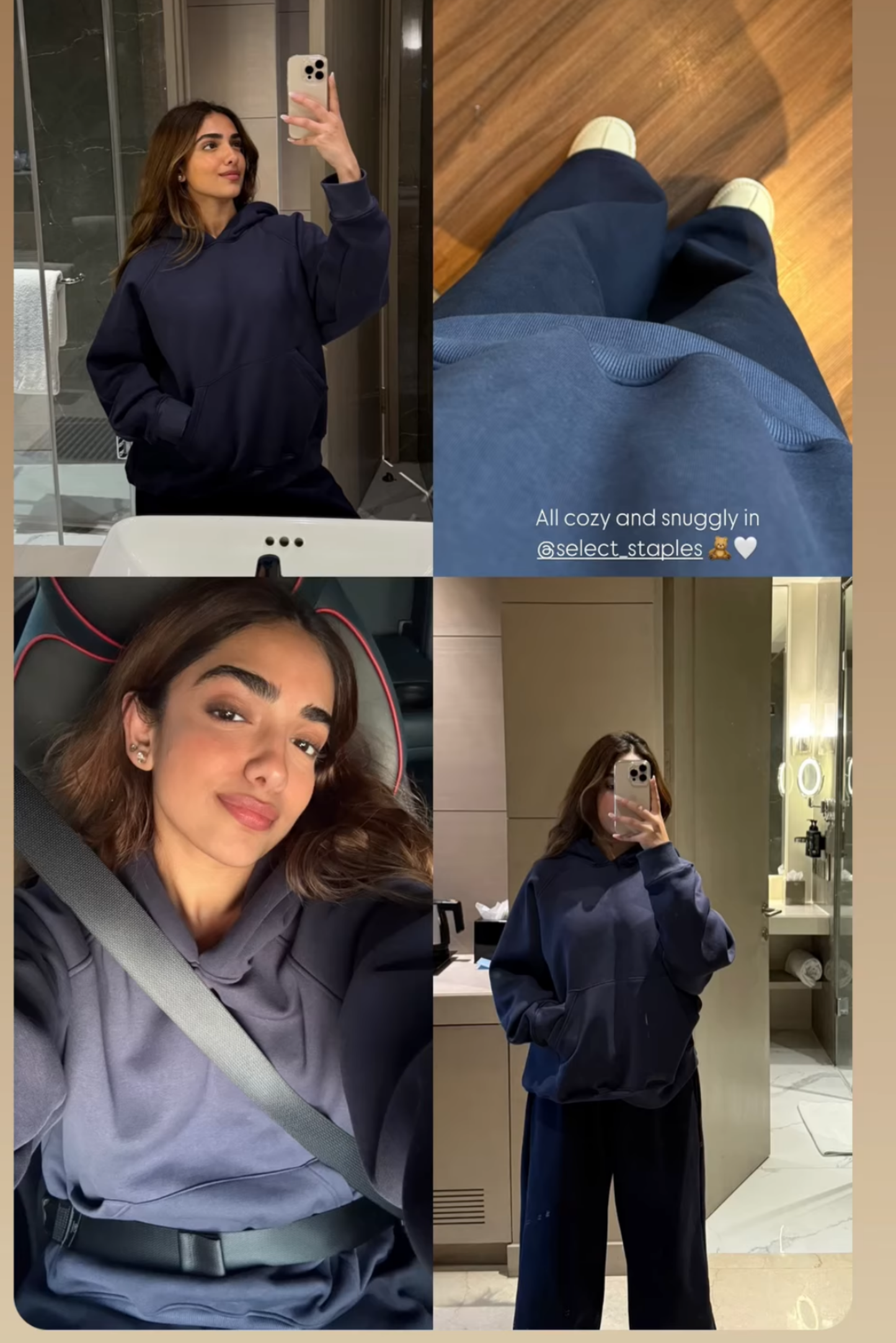 Urja in navy oversized hoodie