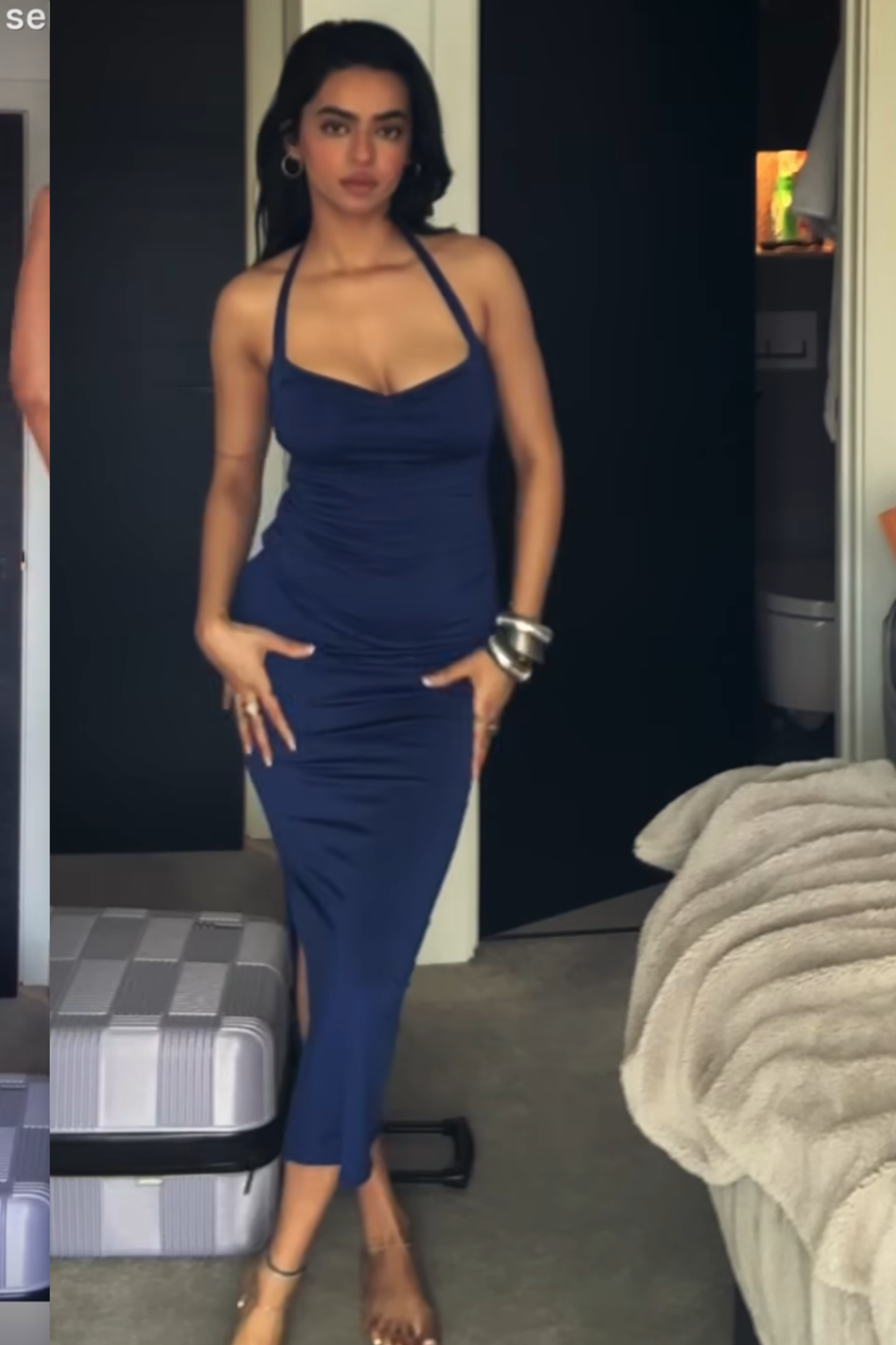 Ashi singh in ray dress navy