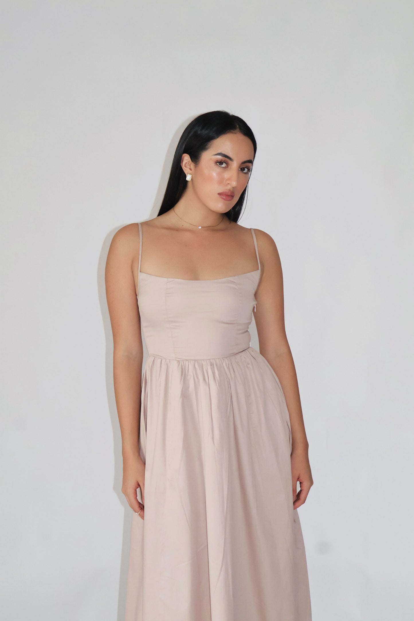 Sand Strappy Flare Dress – ZIA