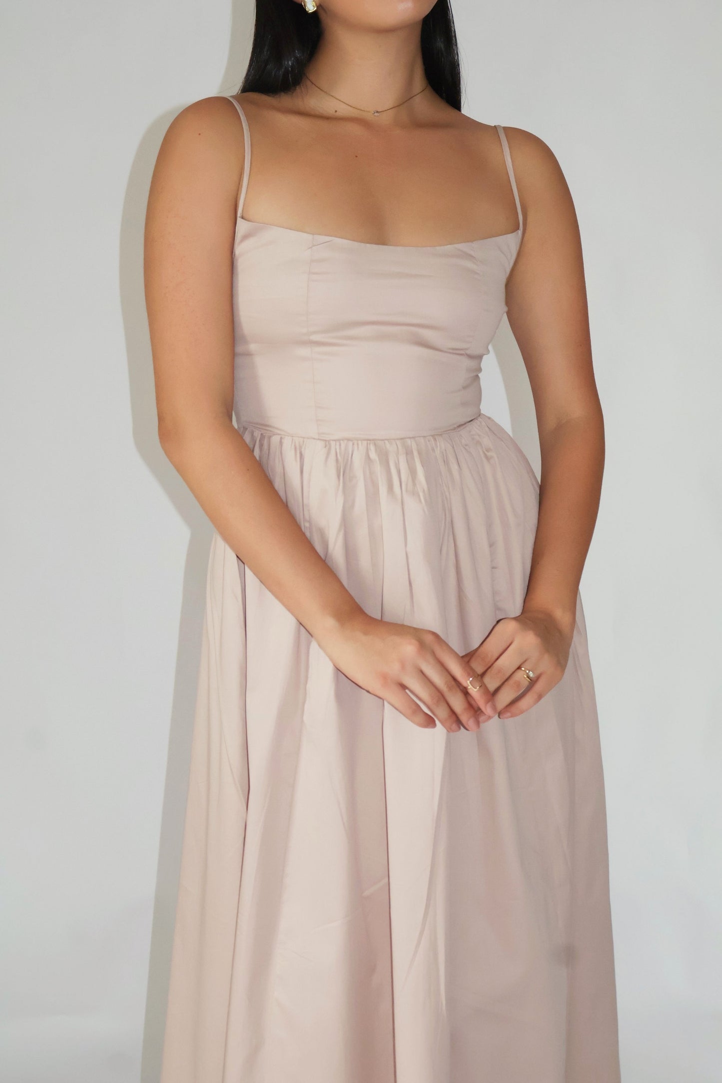 Sand Strappy Flare Dress – ZIA