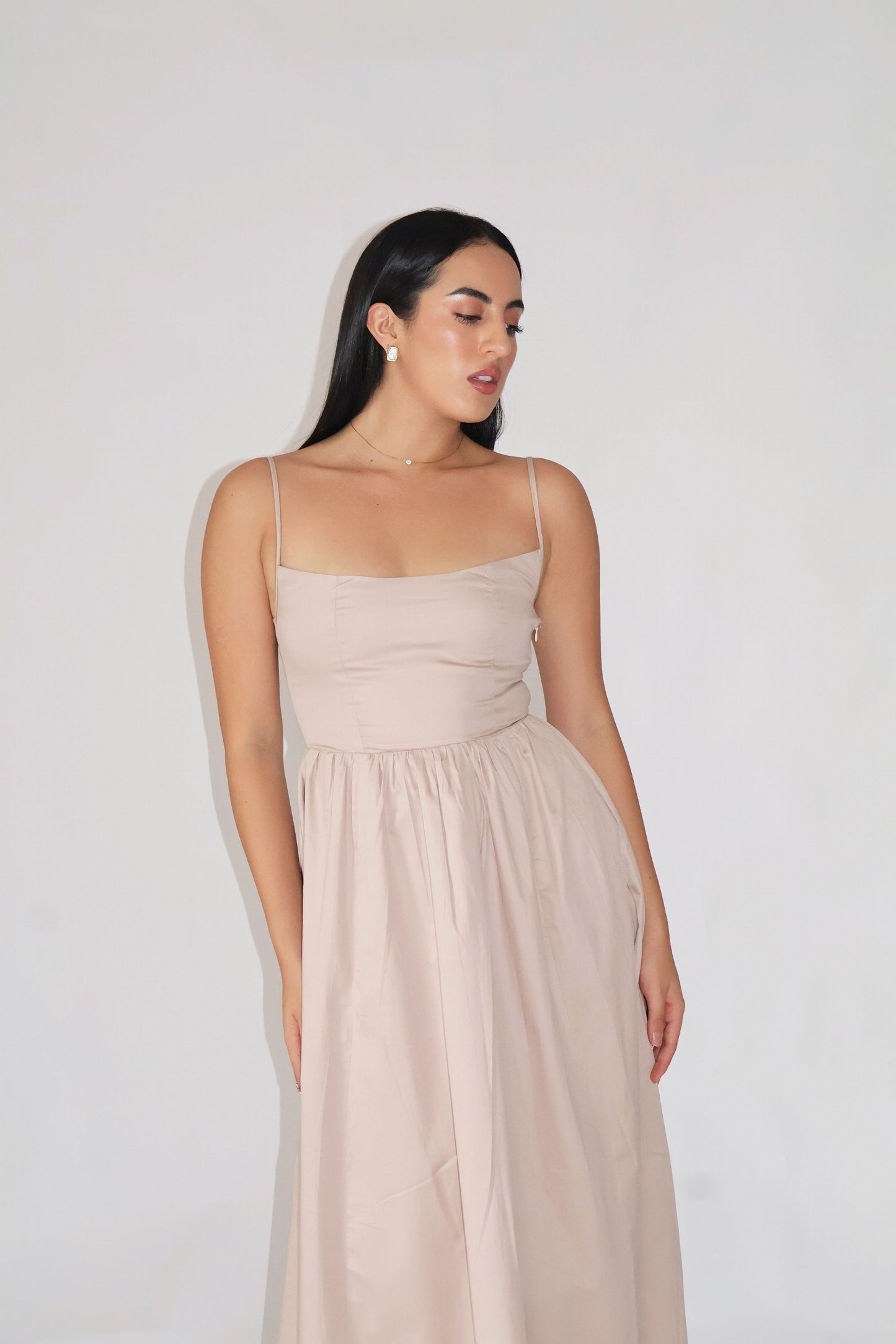 Sand Strappy Flare Dress – ZIA