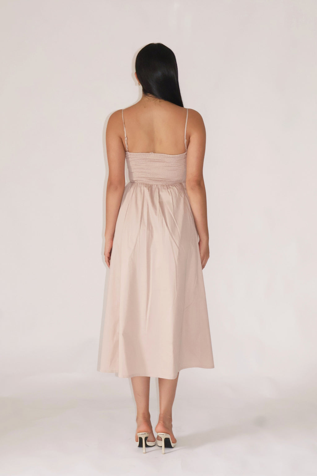 Sand Strappy Flare Dress – ZIA