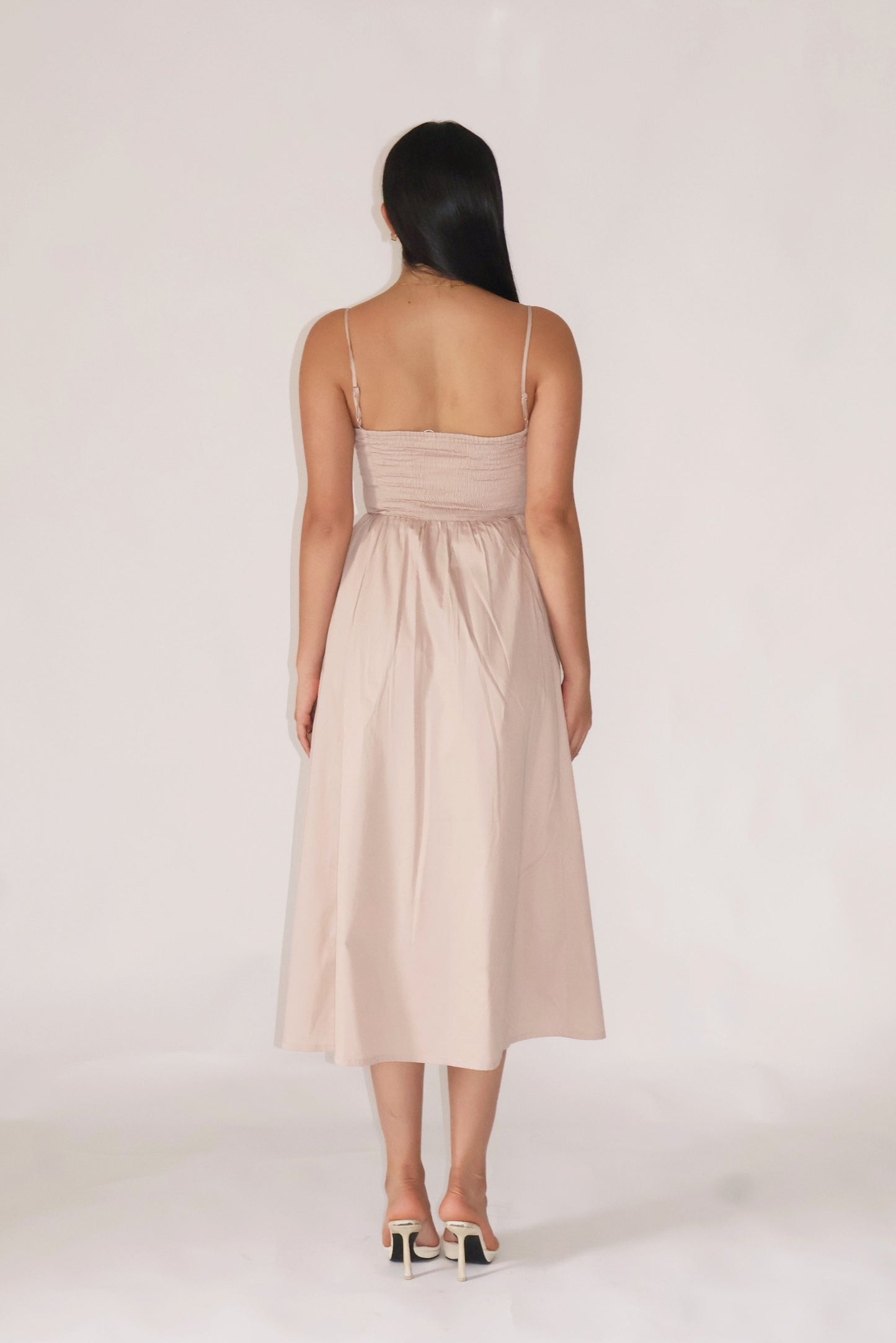 Sand Strappy Flare Dress – ZIA