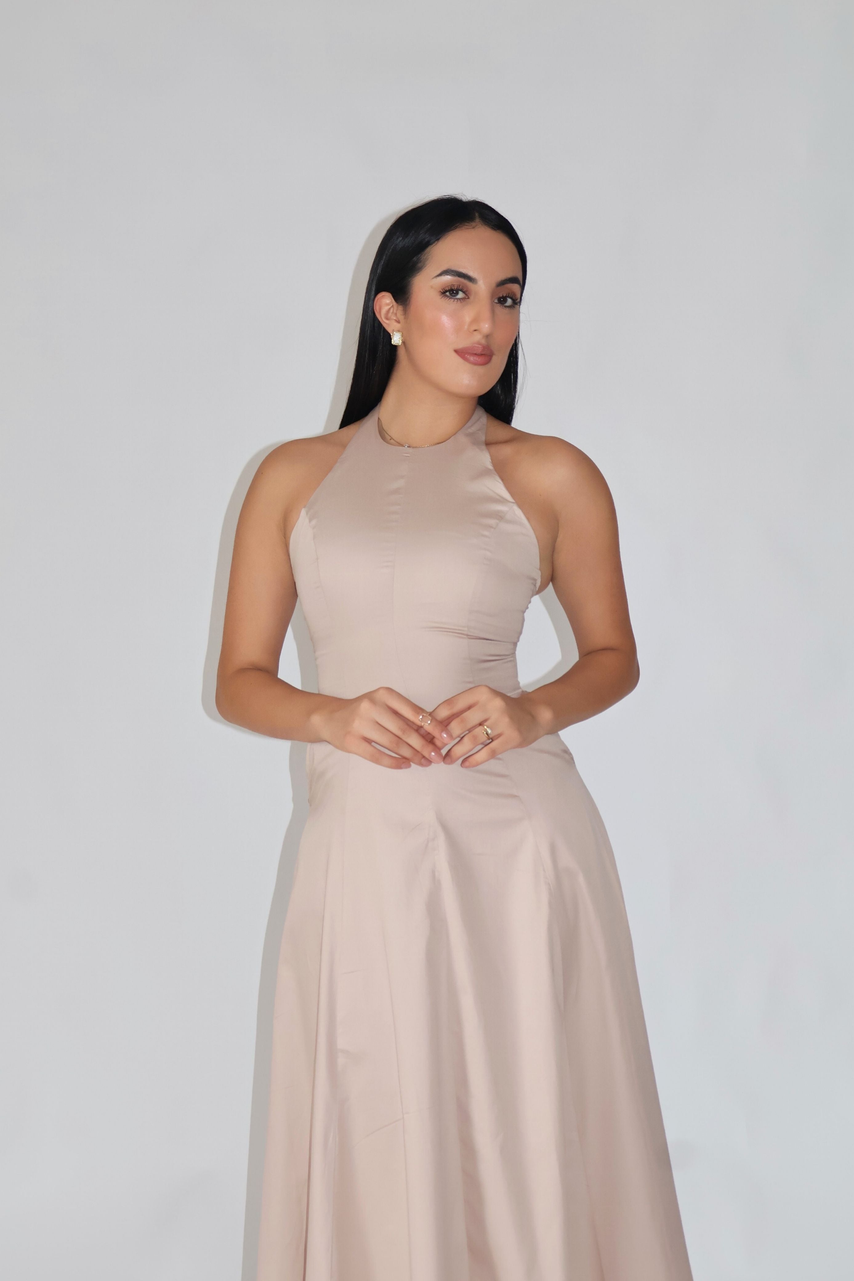 Anshita in lily dress sand