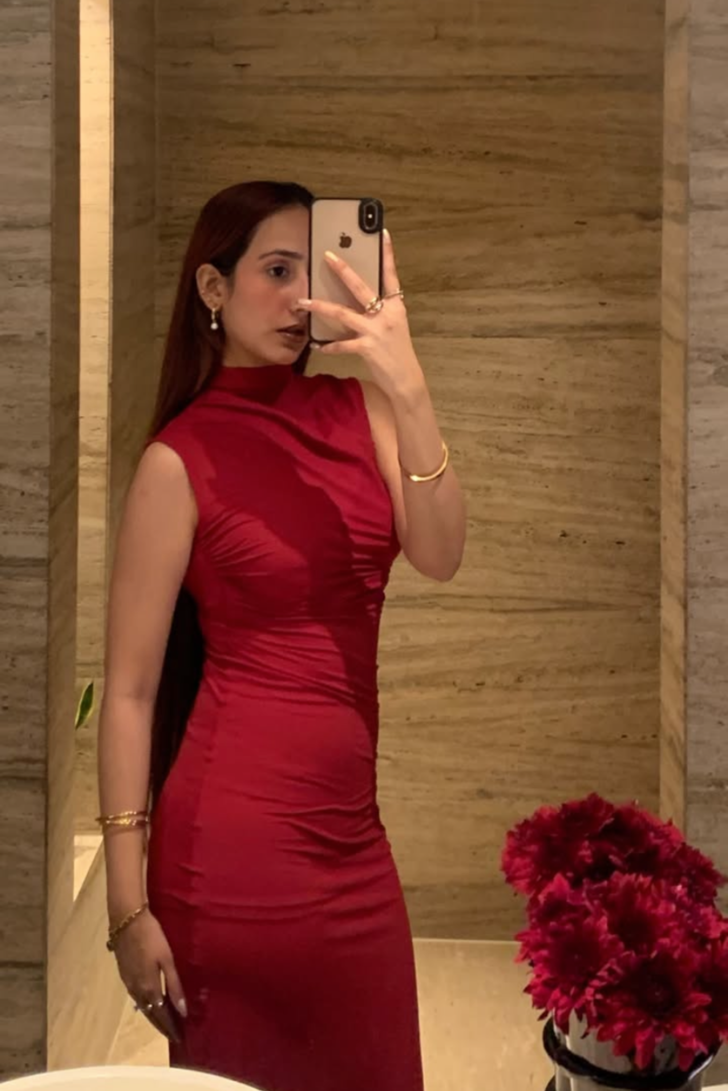 Tiya Rao in zephyr dress cherry