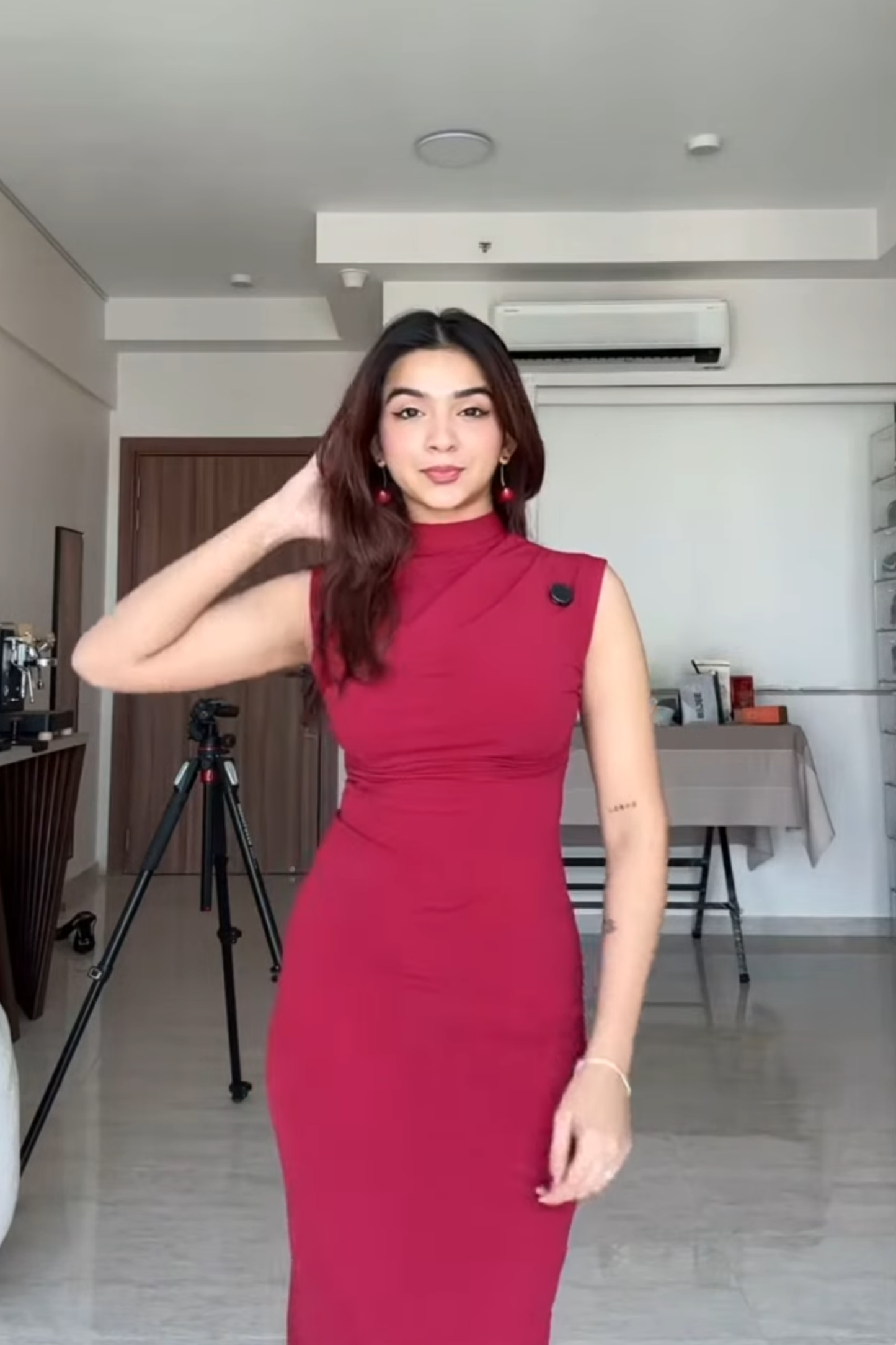 Tiya Rao in zephyr dress cherry