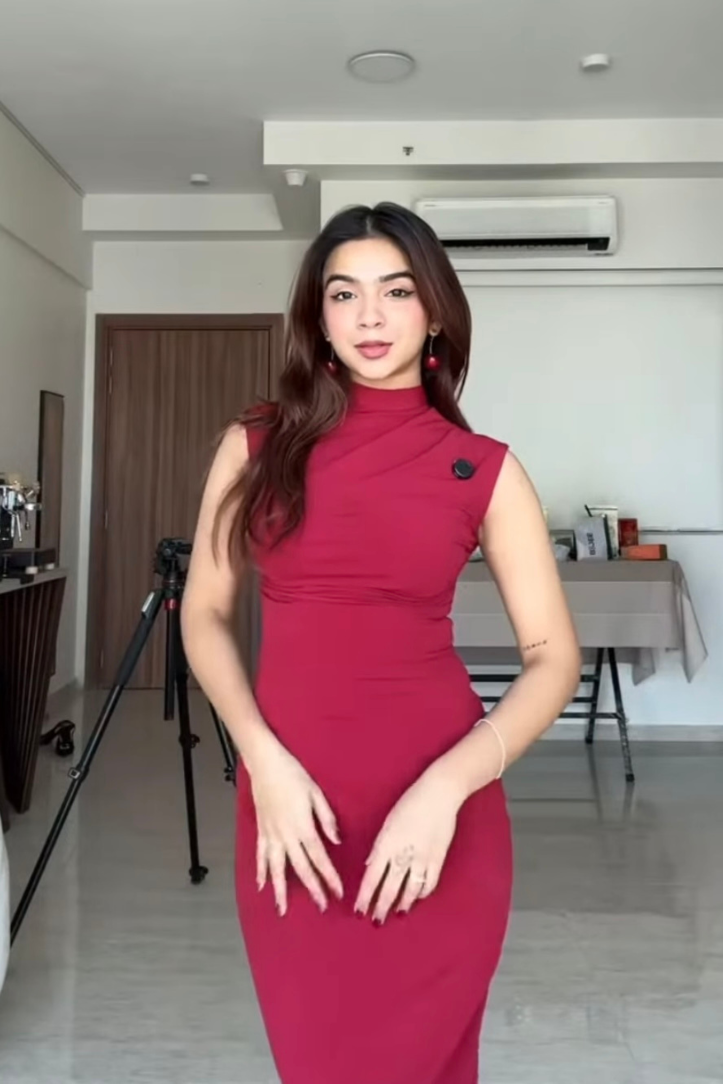 Tiya Rao in zephyr dress cherry