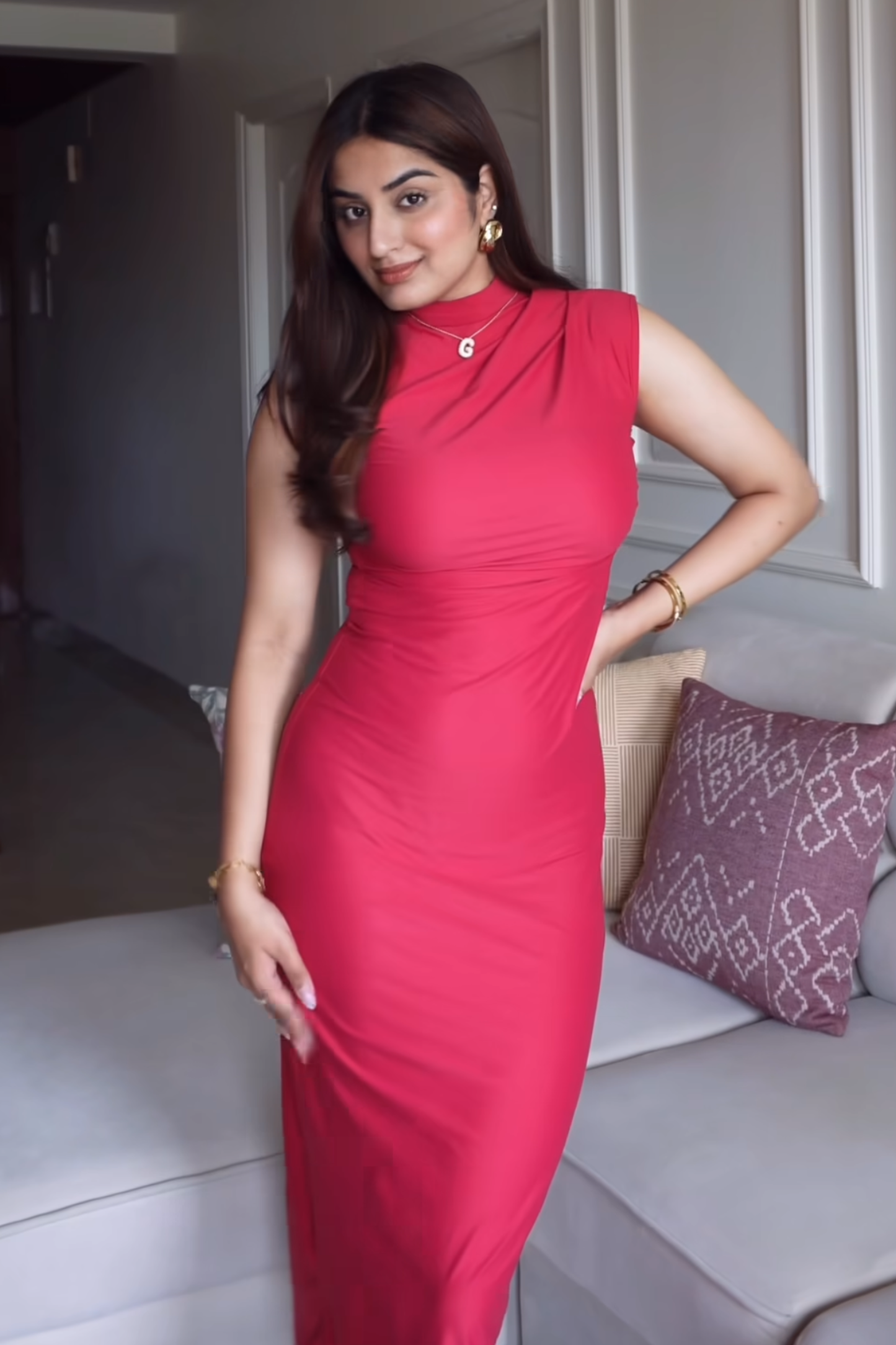 Tiya Rao in zephyr dress cherry